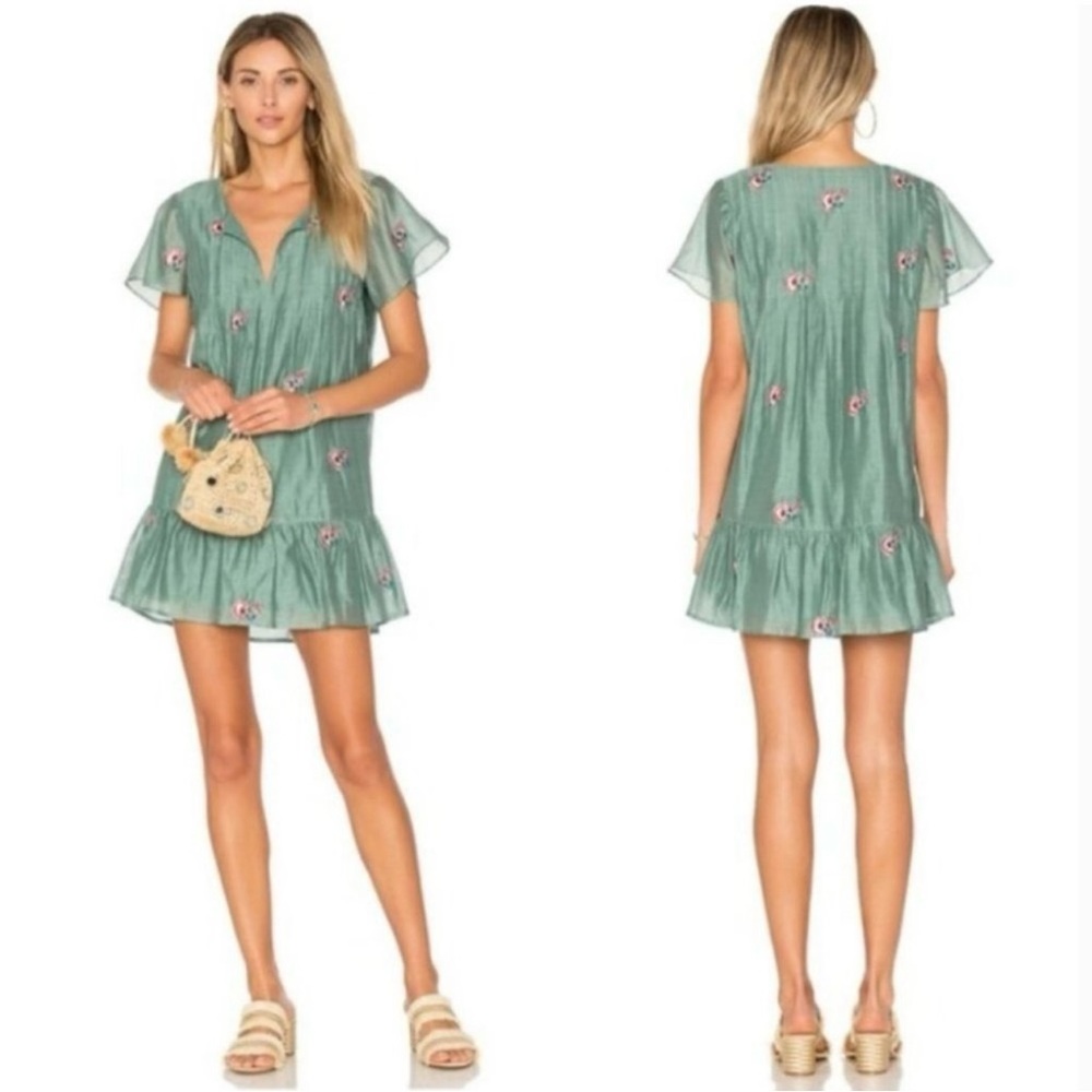 TULAROSA Carson Dress Silk Embroidered Floral Size Small